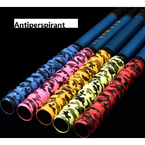 Camouflage Printed Badminton Racket Sweat-absorbent Belt Fishing Rod Grip Non-slip Wrapping Belt Keel Hand Glue