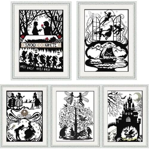 Counted Cross Stitch Kits Printed Fabric 14CT 11CT Needlework Sets Fairy Tales Embroidery DIY Crafts Home Decorations Paintings