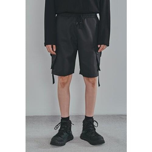 Summer 5-point shorts mens trendy brand ins trendy straight tube loose elastic waist pants casual tooling Pants Large