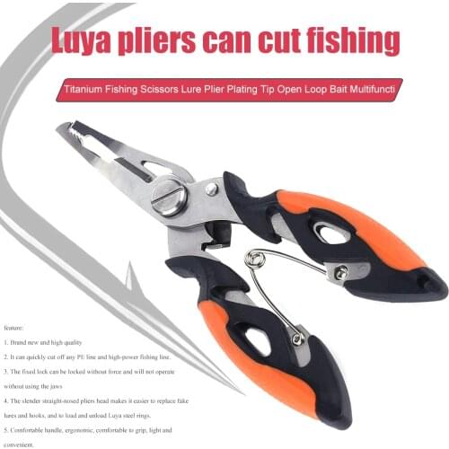 Steel Fishing Pliers Scissor Fishing Tackle Tool Split Ring Fish Tongs Cutter Outdoor Portable Easy Fishing Carrying