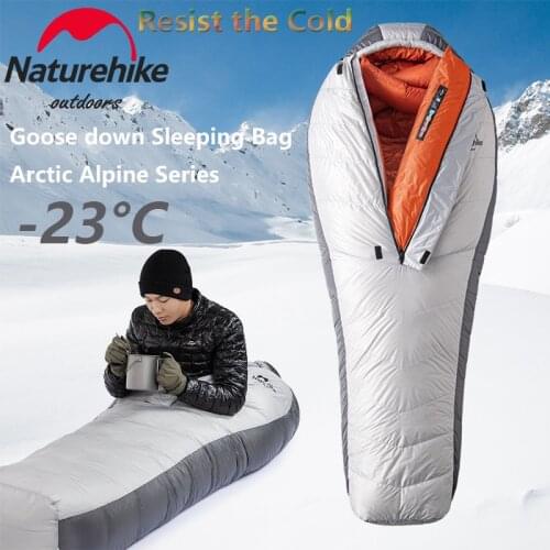 Naturehike Winter Camping Sleeping Bag -23 Degree Warm Thickening Goose Down Mummy Outdoor Sleeping Bag Nature Hike Camping Gear