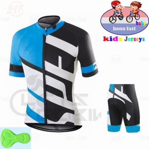2020 New Breathable Kids Cycling Jersey Set Boys Girls Summer Bicycle Mavic Shorts Fluorescent Pink Children Bike Clothing