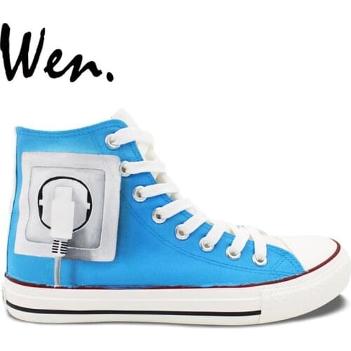 Wen Original Hand Painted Shoes Design Custom Charge Brain High Top Men Womens Canvas Sneakers for Christmas Gifts