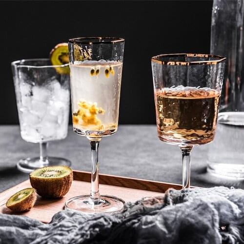 Octagonal goblet hammerhead red wine cup Champagne cup creative glass white wine whisky set wineware