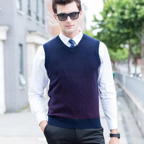 Autumn Winter Men Vest Pure Wool Sweater Thick Casual Computer Knitted V-neck Vest, Sleeveless fashion size S M L XL XXL