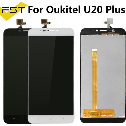 Black/White 5.5''For Oukitel U20 Plus LCD Display+Touch Screen Digitizer Assembly Repair Parts+Tools +Adhesive For U20 Plus LCD