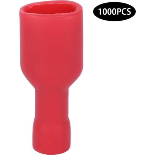 1000Pcs FDFD1-250 Full Insulation Female Crimp Terminal Cable Wire Connector Electrical Wiring Connecors Kit
