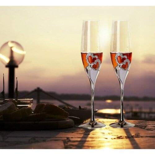 2pcs 200ml Crystal champagne glass Decoration household items Goblet Wedding gift glass wine pair whiskey glass wine tumbler