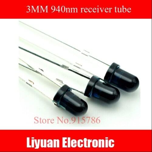 50pcs/lot 3mm receiver tube 940nm infrared receiver tube Diode Round infrared receiver