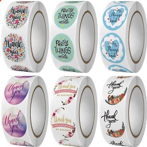 500pcs "pretty thing inside"sticker labels 6 styles for business envelope thank you sticker cute stationery sticker