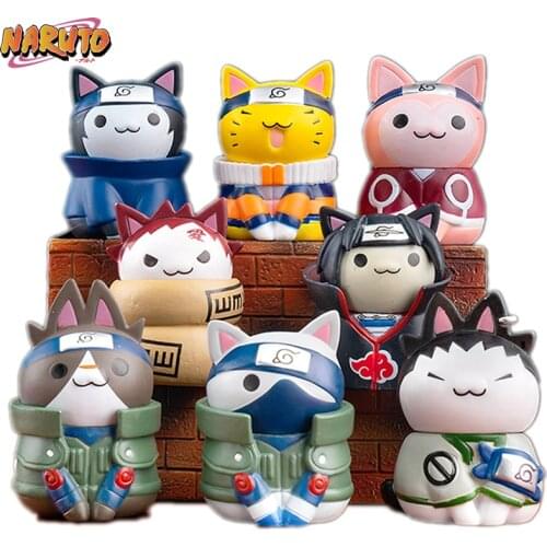 8PCS/Set Cartoon Naruto Anime Figures Toys Kawaii Mini Q Version Doll Modle Action Figure Funny children Birthday Gift Toys Suit