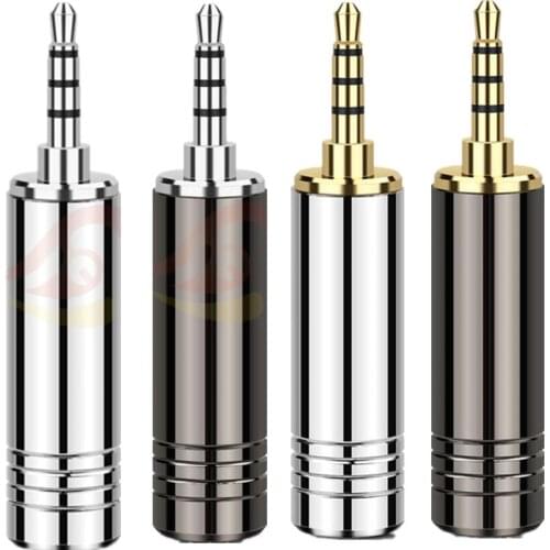 Audio Jack 2.5mm 4 Pole Stereo Balanced Plug Gold Rhodium Plating Headphone Plug Hifi Speaker Connectors 2.5mm Headset Adapter