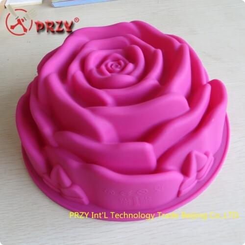 Free shipping 100% food grade silicone new silicacone cake mould Big rose modelling cake mold (si064)