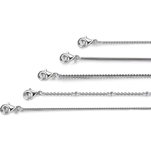 ATTAGEMS Classic Basic Chain 100% 925 Solid Sterling Silver Necklace Chain 40cm 45cm 50cm Fine Jewelry Fashion Pendant Link