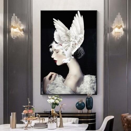 EECAMAIL5D Diamond Painting Full Diamond Embroidered Modern Character Art Painting Porch Plaster Hanging painting Home Decoratio