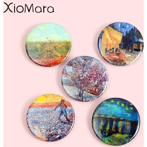 Van Gogh Paintings Enamel Pins Fashion Art Series Brooches Lapel Badges Wholesale Starry sky Pin Jewelry Gifts for Friends