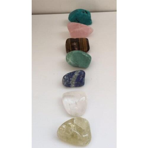 Energy Crystals 7 Chakra Gemstone Tumble Citrine Clear Lapis Lazuli Green Aventurine Tiger Eye Rose Quartz Turquoise Gemstone