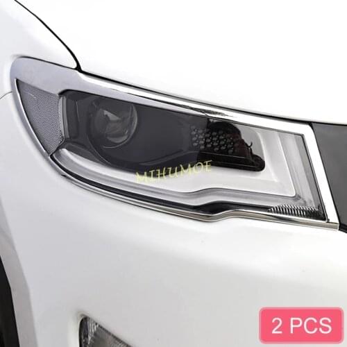Chrome Head Light Headlight Cover Surrounds For 2017-2021 Jeep Compass (MP)