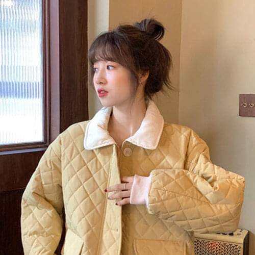 Woman Jacket Parkas Coat Autumn And Winter Loose Womens Cropped Top Coat Veste Femme