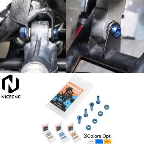 Left & Right M10*P1.25 48mm 4 x Front Shock Bolt lock Nut Screw For Yamaha YFZ450 2006-2009 2012-2013 RAPTOR 700 700R KODIAK 700