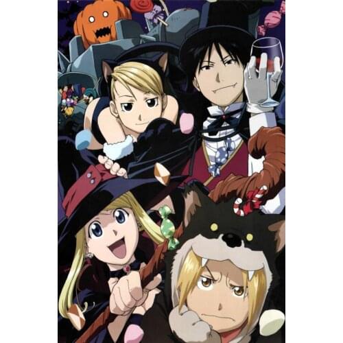 Best Sell Fullmetal Alchemist Poster Silk Fabric Wall Art Poster Print Painting Nature Decoration Pictures Home Decor Poster