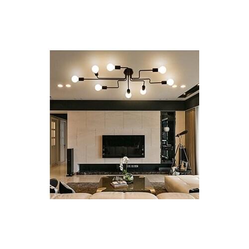 Multiple Rod Wrought Iron Chandelier for Living Room Vintage Lights Industrial Loft Nordic Home Lighting Fixtures