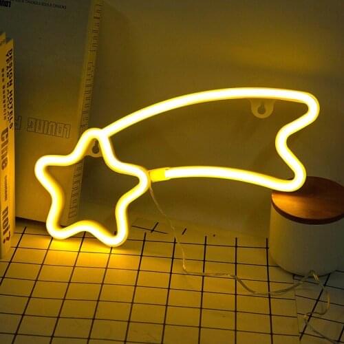 Meteor Neon Signs Special LED Night Light Wall Decor Battery Powered for Home Bedroom Bar UD88
