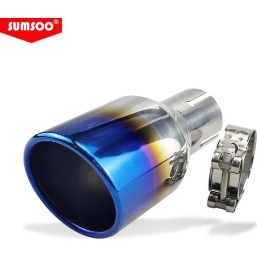 Stainless Steel burnt blue Universal Exhaust System Tip End pipe for modified Car muffler tailpipe