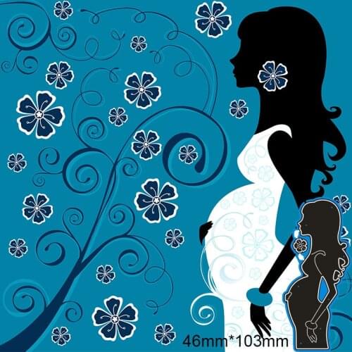 New Metal Cutting Dies Elegent Pregnant Woman For Card DIY Scrapbooking stencil Paper Craft Album template Dies 46*103mm