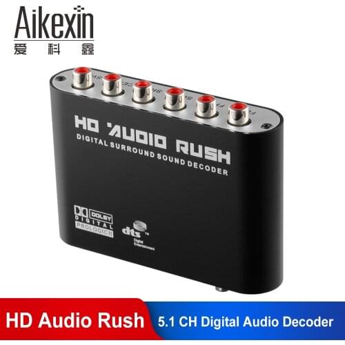 Optical SPDIF 3.5 AUX Coaxial Digital to Analog 6 RCA HD Audio Rush 5.1CH Digital Audio Decoder AC3 DTS Surround Sound Amplifier