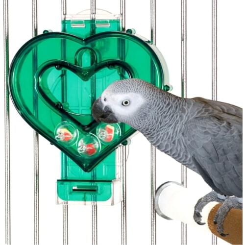 CAITEC Bird Toys Heart-shaped Foraging Plate Tough Durable Bite Resistant Suitable for Small to Medium Parrots Advanced Foraging