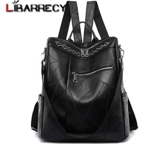 Casual Ladies Backpack Luxury Designer High Quality Leather Womens School Bag Shoulder Bags Teen Travel Bag Mochilas De Mujer