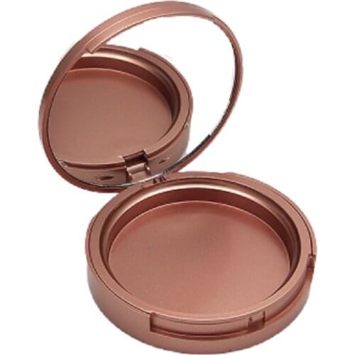 Empty Compact Powder Container Single Dia.59mm Matte Rose Gold Makeup Packaging HighLight Powder Blush Compact with Mirror 20pcs