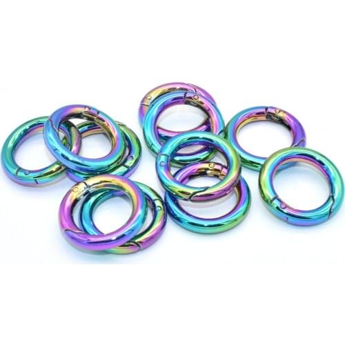 Rainbow Spring Buckle 13mm Spring Gate O Ring Clasp Zinc Alloy Snap Buckle DIY Accessories Leather Craft Purse Handbag Hardware
