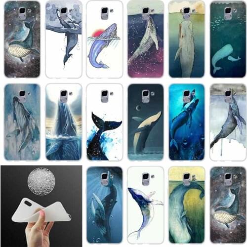 Silicone Phone case Cover Watercolor Whale FOR Coque Samsung Galaxy J6 J4 J8 J7 2018 Plus J3 J5 J7 Prime Pro 2017 2016 Casse