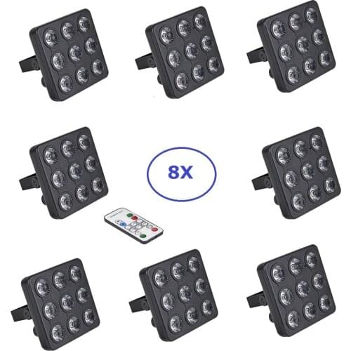 8XLot Flat LED Par Light High Quality 9X4W RGBW Quad Color LED Panel Shows LED Stage Wash Effect Lights Perfect For XMAS Discos