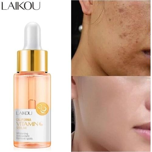 LAIKOU Vitamin C Face Serum Hyaluronic Acid Moisturizing Acne Removal Essence Whitening Brighten Rejuvenation Skin Face Care