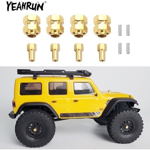 YEAHRUN 4Pcs Widen(+4mm) Wheel Weights Brass Counterweight Coupler for Axial SCX24 1/24 RC Model Car Truck Upgrade Spare Parts