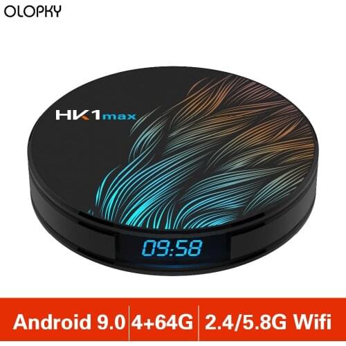 New 4G 64G HK1 Max Smart TV Box Android 9.0 Quad Core 4K Wifi BT4.0 Google Play Store Netflix Youtube Set Top Box Media Player
