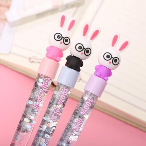 Magic Pen Moon Unicorn / Flamingo / Bear paw / Magic wand/ Flower Quicksand Gel Pen Student Office School Stationery Kawaii Toy