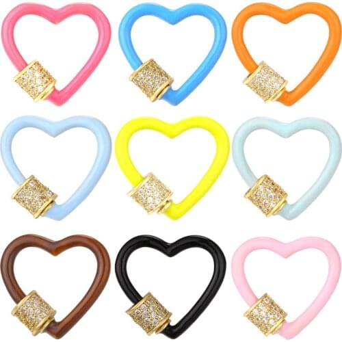 Candy Color DIY Jewelry Heart Findings Spiral Clasp Supplies Metal Screw Clasps Accessories For Hanging Chains Pendant Making