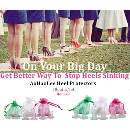 Aohaolee Heel Protectors High Heeler Stiletto Dancing Covers Antislip Silicone Heel Stopper For Bridal Wedding Party Favor