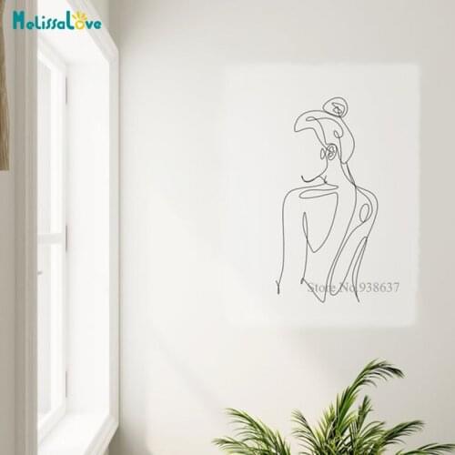 Female Back One Line Art Decal Minimalist Windows Decor Living Room Home Decoration Removable Vinyl Wall Stickers BD647