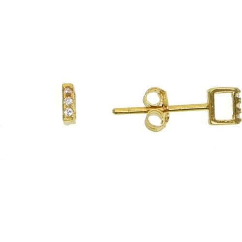 Nice simple tiny 100% 925 sterling silver hollow square gold silver color mini cute stud earrings screw back ear stud jewelry