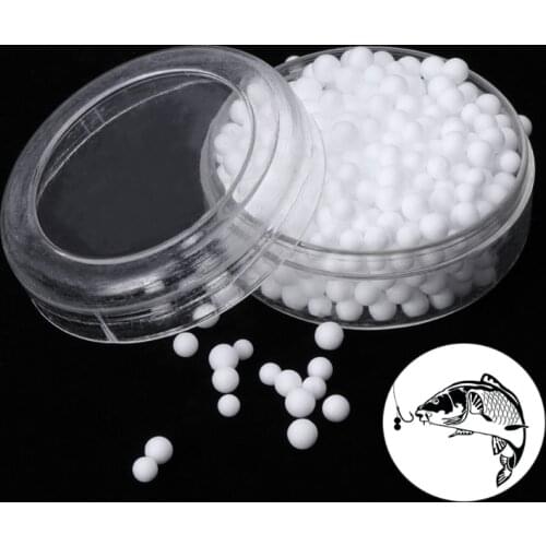 1 Box Fishing Bait Foam Buoyancy Pop Ups White 2-4mm Lure Round Beads Carp Bream