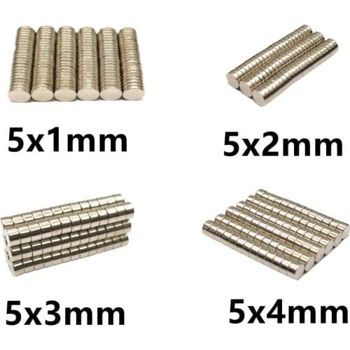 10 20 50PCS/LOT NdFeB Magnet 5*1 5*2 5*3 5*4 N35 Disc MAGNET 5x1 5x2 5x3 5x4 Round Speaker magnets