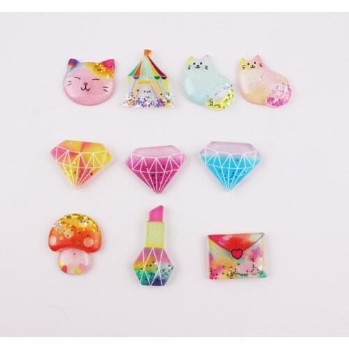 10pcs kawaii flatback resin cat cute items resin cabochons accessories resin Ornaments