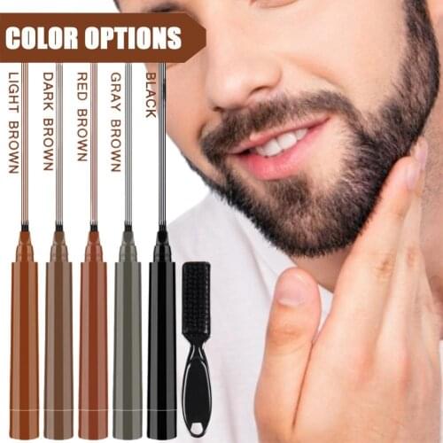 2Pcs/Set Beard Pen Waterproof Sweatproof Wax Eyebrows Moustache Hair Filling Applicator for Men