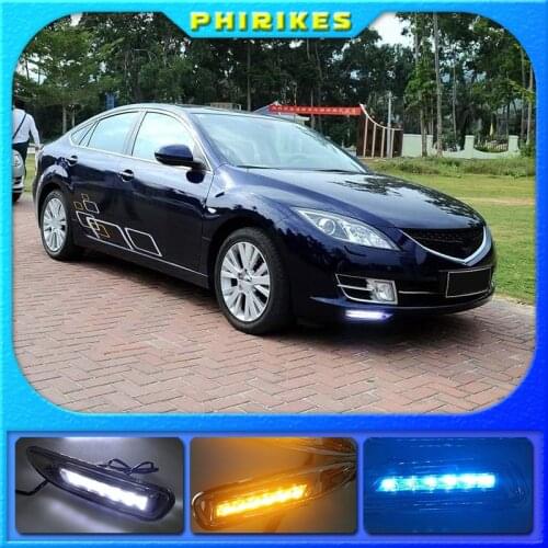 2pcs LED DRL Daytime Running Light Daylight headlight fog lamp cover car-Styling for Mazda 6 Mazda6 2008 2009 2010