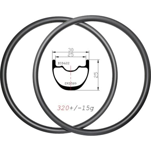 29er SUPERLIGHT MTB XC 30mm wide clincher tubeless disc carbon rims 24H 28H 32H 25mm deep 29inch mountain wheels UD matte glossy